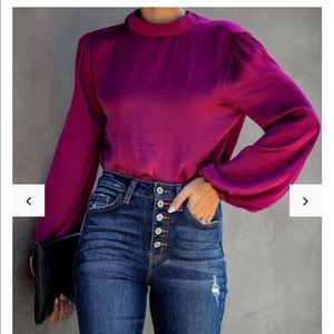 Vici EXPLORE ALL AVENUES SATIN BODYSUIT - WINE